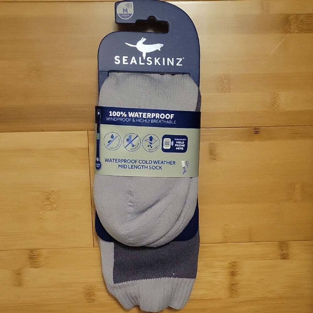 Gray Waterproof Mid-Length Socks